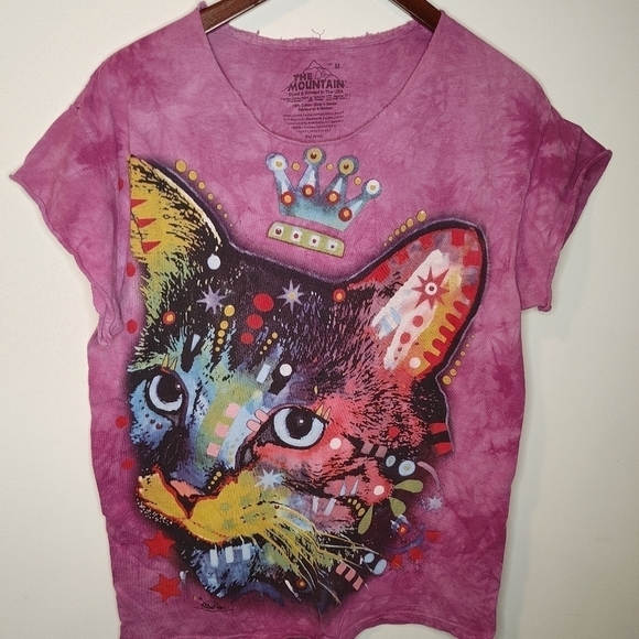 The Mountain cat t-shirt graphic tee cat and crown colorful - Picture 1 of 2